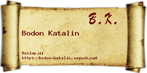 Bodon Katalin névjegykártya